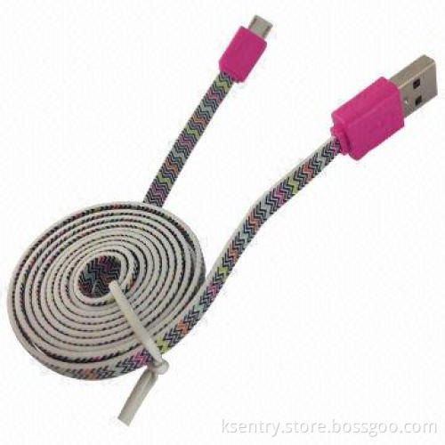 1m Flat Micro USB Charger Cable for iPhone
